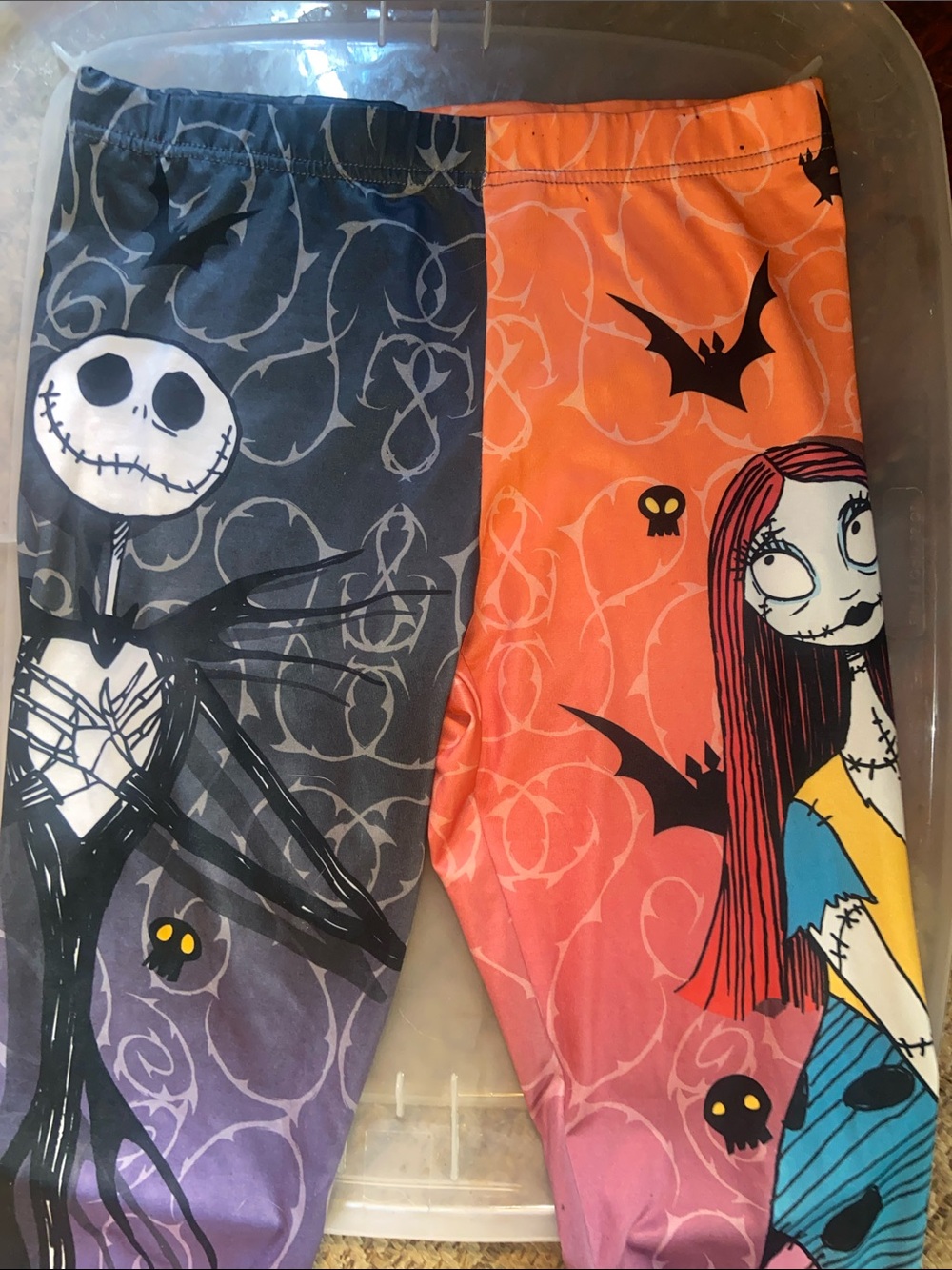 Disney Orange & Gray Nightmare Before Christmas Leggings with Jack & Sally